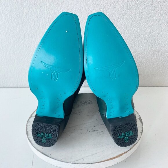 Lane EMMA JANE Womens Cowboy Boots 8.5 Green Western Cowgirl Mid Calf Tall - Picture 8 of 11